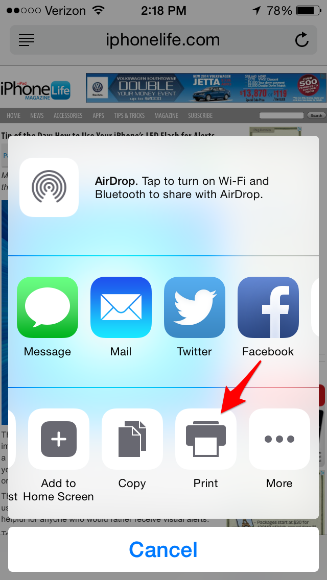 Tip of the Day How to Use AirPrint to Print from Your iPhone or iPad